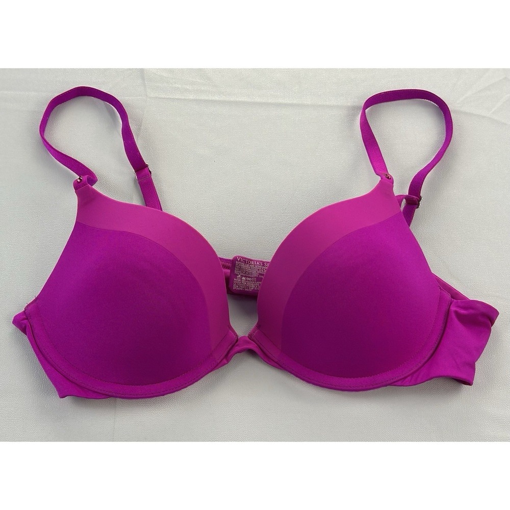 Victoria's Secret BioFit Demi Uplift Bra 34B Fuchsia Rhinestone Barbiecore